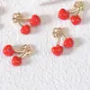 Colgante de aleación estilo dulce con goteo de aceite de cereza, dijes de la serie de frutas, accesorios para pendientes y pulseras hechos a mano para DIY
