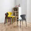 Silla de Comedor de Plástico Simple Nórdica Silla Moderna para el Hogar con Respaldo Taburete Grueso Casual Silla de Comedor Apilable Creativa de Colores