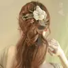 Presilha de Cabelo Floral Elegante para Mulheres, Piranha de Cabelo de Alto Padrão para a Parte de Trás da Cabeça, Presilha Super Fada Bico de Pato, Acessório de Cabelo