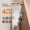 Gancho adhesivo sin perforación para colgar ropa detrás de la puerta del dormitorio, estante de almacenamiento multifuncional de aluminio espacial, perchero para abrigos y sombreros