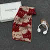 Cachecol Gato Cartoon Fofo de Nicho Estilo Japonês para Mulheres, Aquecedor de Pescoço Tricotado Atmosférico de Inverno para Estudantes, Quente e à Prova de Frio