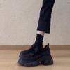 Mocasines Retro de Suela Gruesa para Aumentar Altura para Mujer, Nuevo Estilo Otoño e Invierno 2026, Elegantes Zapatos Individuales Casuales de Ballet con Escote Profundo y Lazo