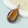 Joias Transfronteiriças Pedra Natural Pingente de Cristal Pingente Árvore da Vida Envolvido em Fio Ametista Acessórios de Yoga DIY Acessórios de Pêndulo