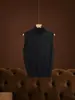 Chaleco sin mangas de cachemir de triacetato con cuello alto apilado, nueva colección de punto para principios de otoño para mujer, chaleco cómodo para usar en capas