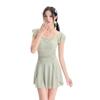 Traje de baño para mujer 2025 Nuevo estilo Conservador Estilo fresco Delgado Cubriendo el vientre Look Traje de baño para estudiantes Vacaciones Playa Aguas termales Traje de baño