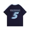 Camiseta de Manga Corta con Cuello en V y Rayas Bloque de Color Estilo Americano, Corte Holgado Deportivo, Camiseta Unisex Hip-Hop Streetwear, Moda Transfronteriza
