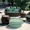 Muebles de Ocio para Exteriores Estilo Nórdico Patio Playa Marina Tumbona Cama Tumbona para Piscina Resort Sofá de Ratán para Exteriores