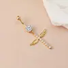 En stock Nuevo Producto Joyería para Piercing Corporal Humano Anillo para Ombligo Cruz Alas de Ángel Clavo para Ombligo Diamante Hebilla para Ombligo Punk