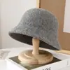 Nuevo Sombrero de Pescador de Punto Fino Estilo Coreano para Adelgazar la Cara Sombrero de Pescador de Color Sólido Japonés Sombrero de Sol Versátil para Mujer Otoño e Invierno