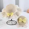 Chapéu de Palha com Proteção Solar para Meninas de Verão Chapéu de Sol de Princesa para Crianças Proteção Solar de Praia Chapéu de Pescador Ondulado Chapéu de Sol Tulipa