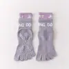 Calcetines Deportivos de Yoga con Dedos Separados para Mujer, Estilo Primavera y Otoño, de Caña Media, Antideslizantes con Puntos, Calcetines de Cinco Dedos para Pilates en Interiores al por Mayor