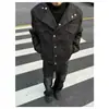 Chaqueta de mezclilla rígida de color original estilo americano con cuello inclinado para hombre, diseño vintage, top casual corto y holgado, Otoño/Invierno 2026