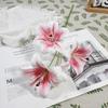 Cinta de impresión 3D de Lirio Feliz de 3 cabezas material decoración de boda de alta gama flor artificial fondo de salón de bodas flor artificial