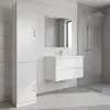 Produtos de Venda Quente Transfronteiriços Diretamente do Fabricante: Armário Alto para Banheiro com Porta Dupla, Armário para Banheiro de Apartamento Pequeno, Armário Alto para Corredor de Sala de Estar, Branco