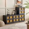 Gabinete Cubeta de Hilo Xiangyun Vintage Gabinete para TV Módulo de Madera Maciza Gabinete Combinado Gabinete con Puerta de Tarjeta Mesita de Noche Antigua Estilo Nuevo Chino para Sala de Estar