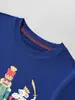 Suministro Transfronterizo Europeo y Americano 26 Años Primavera/Verano Camiseta de Manga Corta para Niños Dibujos Animados Rey Cuello Redondo Estampada para Niños En Stock Ropa Infantil