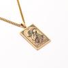 Collar de las Doce Constelaciones Europeo y Americano Transfronterizo Logo Colgante Militar Retro Hombre Tarot Acero Inoxidable Tarot