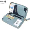 2026 Nuevo Modelo Porta Pasaporte Largo Rfid, Bolsa para Documentos de Almacenamiento de Boletos, Bolso de Pasaporte con Cremallera Multifuncional de Moda para Viaje
