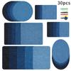 Painel de adesivos de pano jeans retangular oval Bolsa Adesivo de pano de cotovelo Jaqueta jeans Jeans rasgado Patch Adesivo