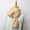 Bufanda de Punto con Borde de Color Contrastante para Mujer, Bufanda de Lana Gruesa de Invierno Estilo Coreano, Bufanda Pequeña Fresca Cálida para Estudiante, Combinable con Todo