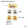 Cuentas Espaciadoras Cortadas con Láser de Acero de Titanio Recubiertas al Vacío con Oro de 18 Quilates, Fuerte Retención del Color, Cuentas Rombo con Hilo, Accesorios de Cuentas Sueltas para Pulseras DIY