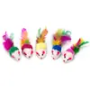 Juguete para Gatos Ratón Mao Gato Juguete de Felpa de Simulación Pluma de Color Burlador de Gato Ratón Pequeño Gato Auto Entretenimiento Juguete Envío Gratis Interactivo