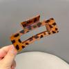 Pinza Cuadrada de Lujo con Estampado de Leopardo para Mujer, Pinza de Tiburón Grande, Nuevo Pinza Elegante para el Cabello, Pinza para la Parte Trasera de la Cabeza de Moda Otoño e Invierno