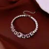 Pulsera con Colgante Cuadrado de Circonita Estilo Francés, Pulsera de Moda de Lujo Ligero Estilo Palacio, Joyería Exquisita Versátil, Nicho para Mujer al por Mayor