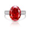 Anel de diamante cor ovo de pombo flash sobredimensionado transfronteiriço Europa e Estados Unidos feminino luxo cravejado tesouro colorido importado diamante de alto carbono lapidação flor de gelo
