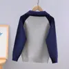 Suéter de Algodón Puro para Niños Estilo Otoño e Invierno, Camiseta Base de Punto para Niños Talla Mediana y Grande, Media Cremallera, Forrado de Felpa, Suéter Grueso para Niños