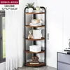 Gabinete de Esquina Estante de Esquina para Pared Integrado Contra la Pared Sala de Estar Cocina Dormitorio Estante Triangular Multifuncional para Almacenamiento