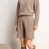 Novos Shorts de Caxemira Grossos Planos Quatro Estações Outono e Inverno 2024 Casuais Mais Fáceis de Combinar Shorts de Perna Reta Calças de Tricô Femininas