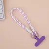 Cordão Curto Colorido Macaron com Almofada, Acessório de Chaveiro Universal para Capa de Celular com Trama Antiperda