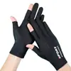 Guantes de montar de medio dedo con dos dedos al descubierto, absorbentes de sudor, para pesca, compatibles con pantalla táctil, protección solar, guantes de seda helada, guantes de alta elasticidad