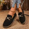 Mocasines de Tallas Grandes Transfronterizos para Mujer 2026 Primavera Nuevo Llegado Slip-on de Lona Casual Zapatos Individuales para Mujer En Stock
