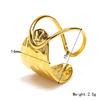 Nueva moda creativa medio hueco medio cara ancha simple anillo abierto para mujer acero de titanio de alta calidad chapado en oro anillo para el dedo índice