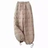 Pantalones de Invierno Gruesos de Algodón para Mujer, Nuevos de Pierna Recta con Cordón, Tendencia Estilo Europeo, Pantalones Largos Finos de Algodón