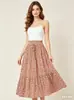Nueva Falda Floral 2026 para Mujer, Falda de Cintura Alta Corte A, Falda de Paraguas Estampada Estilo Bohemio, Falda Retro Europea y Americana