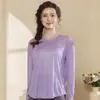 Roupa de Yoga Outono Inverno Blusa Feminina com Efeito Emagrecedor Roupa Externa Esportiva de Manga Longa Respirável Top de Treino para Pilates t Fino