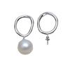 Nuevo transfronterizo plata de ley 925 aretes de tuerca de perla irregular para mujer aretes simples de personalidad de alta gama aretes de soporte vacío DIY