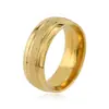 Anel de Aço Inoxidável Largo Shengxi Pérola Areia Europeu e Americano Simples Transfronteiriço Atacado 8mm Dourado Sulco Duplo Dourado Pérola Areia