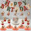Faixa de aniversário com tema de Natal transfronteiriça, faixa para festa temática, topo de bolo e enfeites decorativos