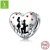 Pulsera de Plata Zi Yun Amor de Pareja Plata de Ley 925 Cuentas Familia Cálida Día de la Madre Accesorios de Joyería de Cuentas DIY