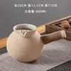Panela Vermelha Popular Panela Assada Chaleira para Chá de Leite Panela de Cozinha Chinesa Resistente a Altas Temperaturas Panela com Alça Lateral Conjunto Doméstico Interno para Chá de Leite Assado na Madeira