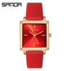 Relógio de Pulso Feminino Sanda Quartz Quadrado 1068 Pulseira de Malha Tendência da Moda Pulso Personalidade Casual Relógio Eletrônico