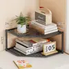 Prateleira de Canto para Armazenamento Mesa de Escritório Estante Triangular para Livros Estação de Trabalho Desktop Multi-Camada Pequena Prateleira de Armazenamento em Forma de Leque
