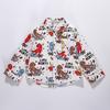 Camisa de algodão dinossauro para meninos, roupas de primavera e outono, camisa casual para crianças pequenas, camisa de flor, camisa de desenho animado para bebês, blusa casual