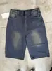 Shorts de Mezclilla Americanos Verano para Hombres y Mujeres Casuales Rectos Pantalones Harem High Street Sueltos Simples Pierna Ancha Pantalones Cortos
