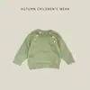 Suéter de Punto con Botones Asimétricos Estilo Primavera/Otoño para Niños y Niñas, Manga Raglán, Bolsillo, Suéter Elegante para Bebés y Niños Pequeños