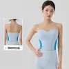 Top de Yoga sin Mangas para Mujer con Hermoso Diseño en la Espalda, Panel de Malla con Efecto Ceñidor en la Cintura, Copas con Forma de Diamante Semi-Fijas, Corte Ajustado, Favorecedor y sin Tirantes